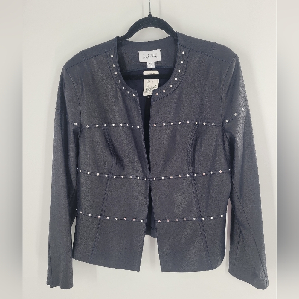 Joseph Ribkoff Suede Studded Jacket Size XL New
